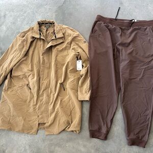Kohl's FLX Men's Tan Coat & brown joggers